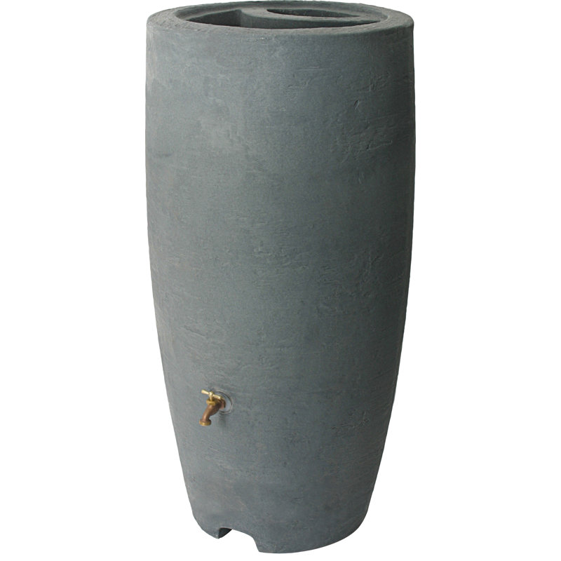 Athena Rain Barrel (50 Gallon & 80 Gallon Options), 34" H x 24" W x 24" D, Brown