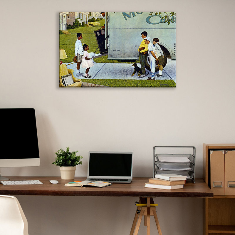 «Moving Day Park Forest, Illinois» par Norman Rockwell, toile tendue avec châssis, H 17 po x l 24 po