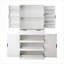 Garde-manger cannelé blanc 72 po 72 po | Autoportant avec 3 tiroirs 6 tablettes à 6 portes | Panneau de fibres à densité moyenne | Anti-basculement-238256425