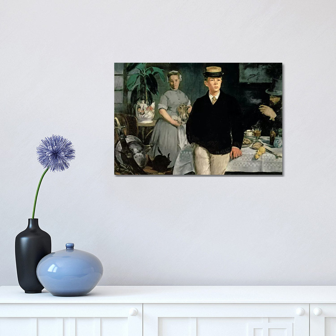 Luncheon In The Studio by Edouard Manet - Wrapped Canvas Painting