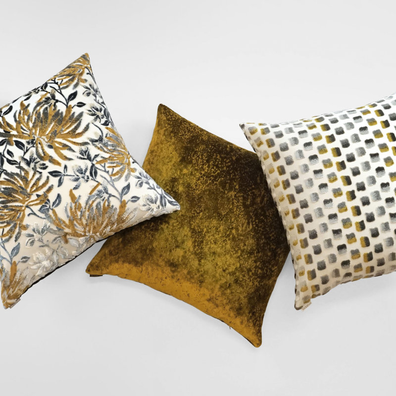 Grated Pillow Cover & Insert, Ochre, Square 22"