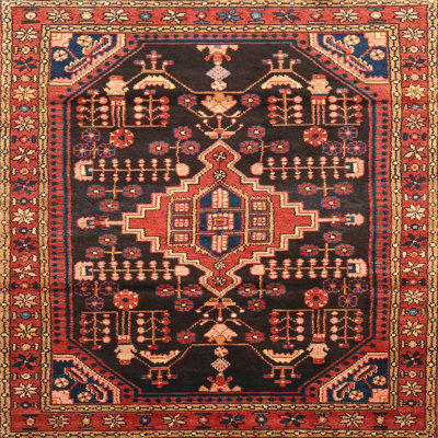 Tapis à motif oriental rouge / brun