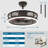 19.7" Industrial Caged LED Ceiling Fan Light with Remote Control, Dimmable, 3 Color Temperatures Selectable