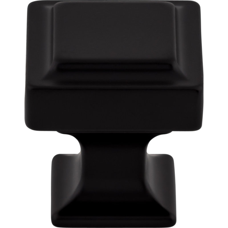 Ascendra Square Knob, Flat Black, 1" Length