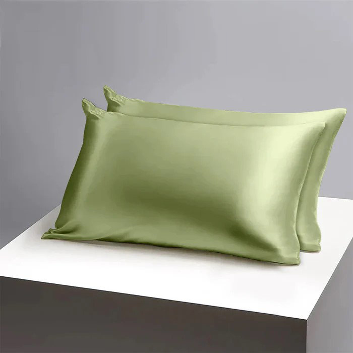 Easy Care Satin Pillow Covers (Set of 2) - Envelope Closure, Wrinkle-Free, Silky Satin Fabric, Mint