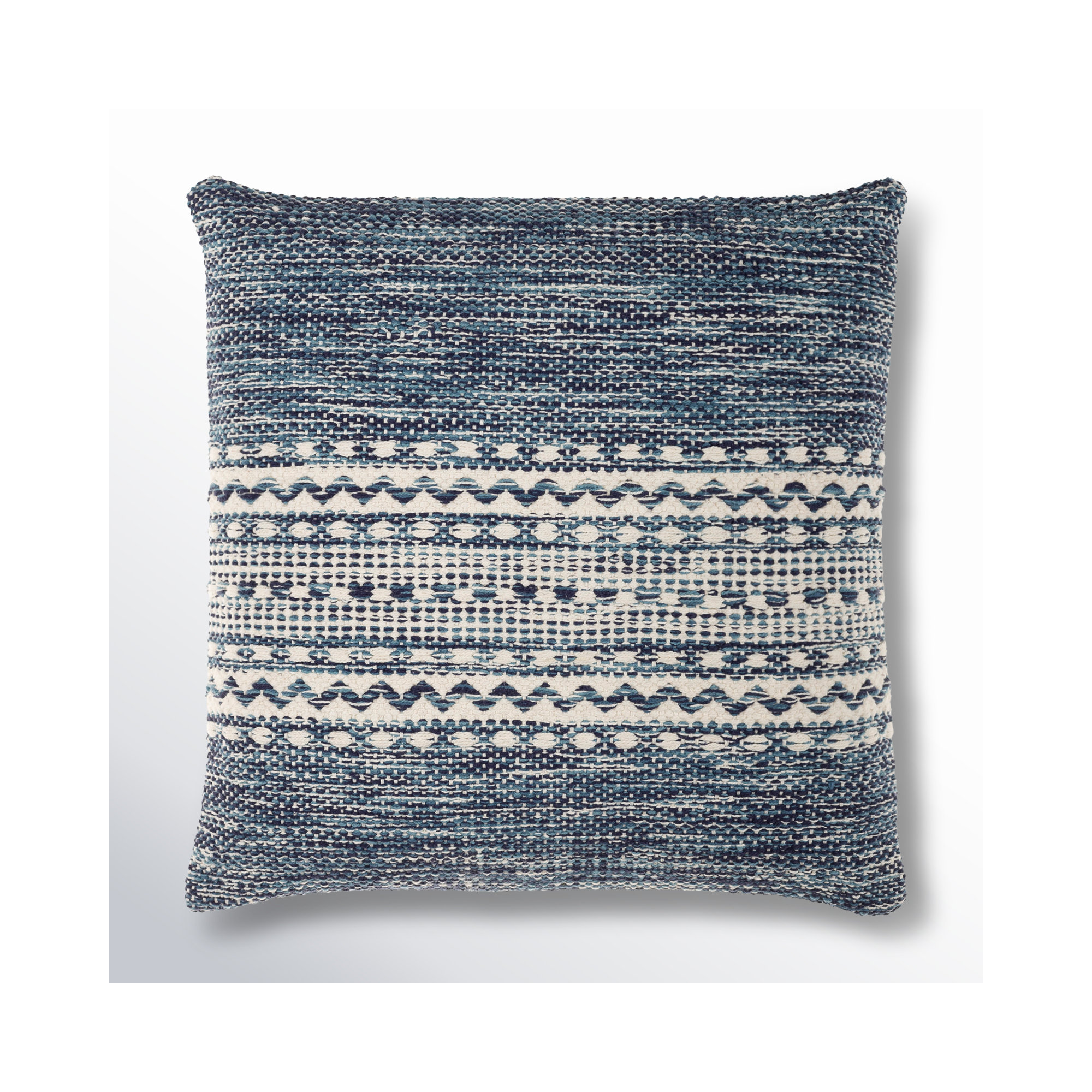 Julian Geometric Cotton Throw Pillow, 20" x 20", Pillow Cover Only - No Insert, Navy