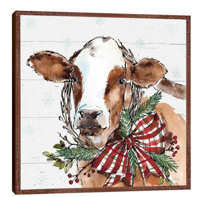 Christmas Cow 1 Piece Painting on Canvas