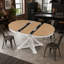 Table de salle à manger extensible rétro avec une rallonge de 12 po pour la salle à manger et le salon (bois de chêne naturel et blanc cassé)-518096797