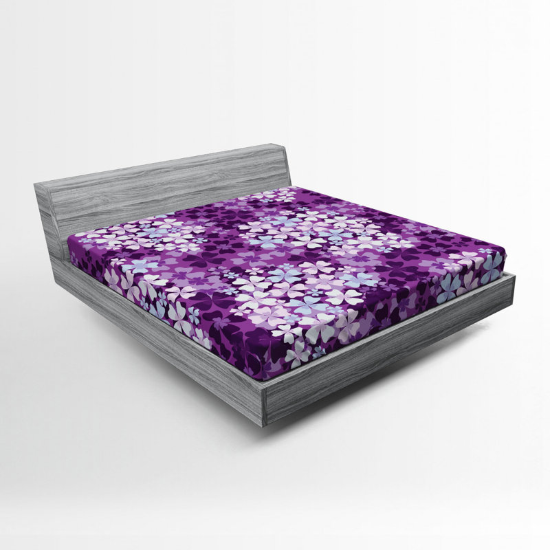 Microfiber Floral Fitted Sheet, Full Fitted Sheet