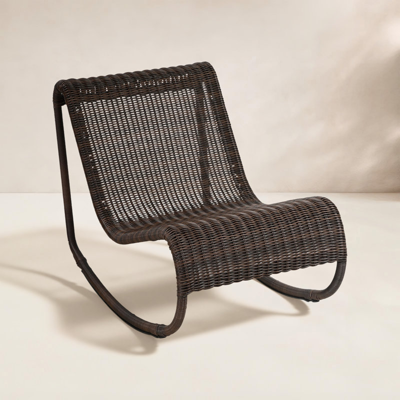 Chaise berçante d'extérieur en osier Antigua, Brun