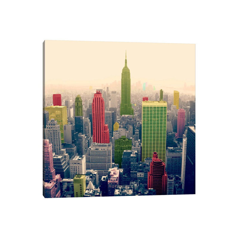 New York City Pop 2 - Print on Canvas, 45.72 cm H x 45.72 cm W x 3.175 cm D, Wrapped Canvas