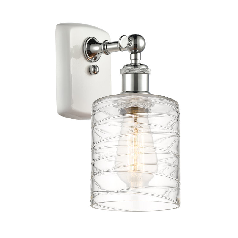 Shauna Armed Sconce, White/Polished Chrome
