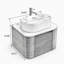 Meuble-lavabo 24 po avec lavabo, armoire murale avec porte-serviettes gratuit, lavabo simple en céramique ovale, sans bonde ni robinet, pré-assemblé