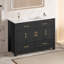 Meuble-lavabo 48 po avec lavabo en résine, 4 portes à fermeture douce et 4 tiroirs-129865352