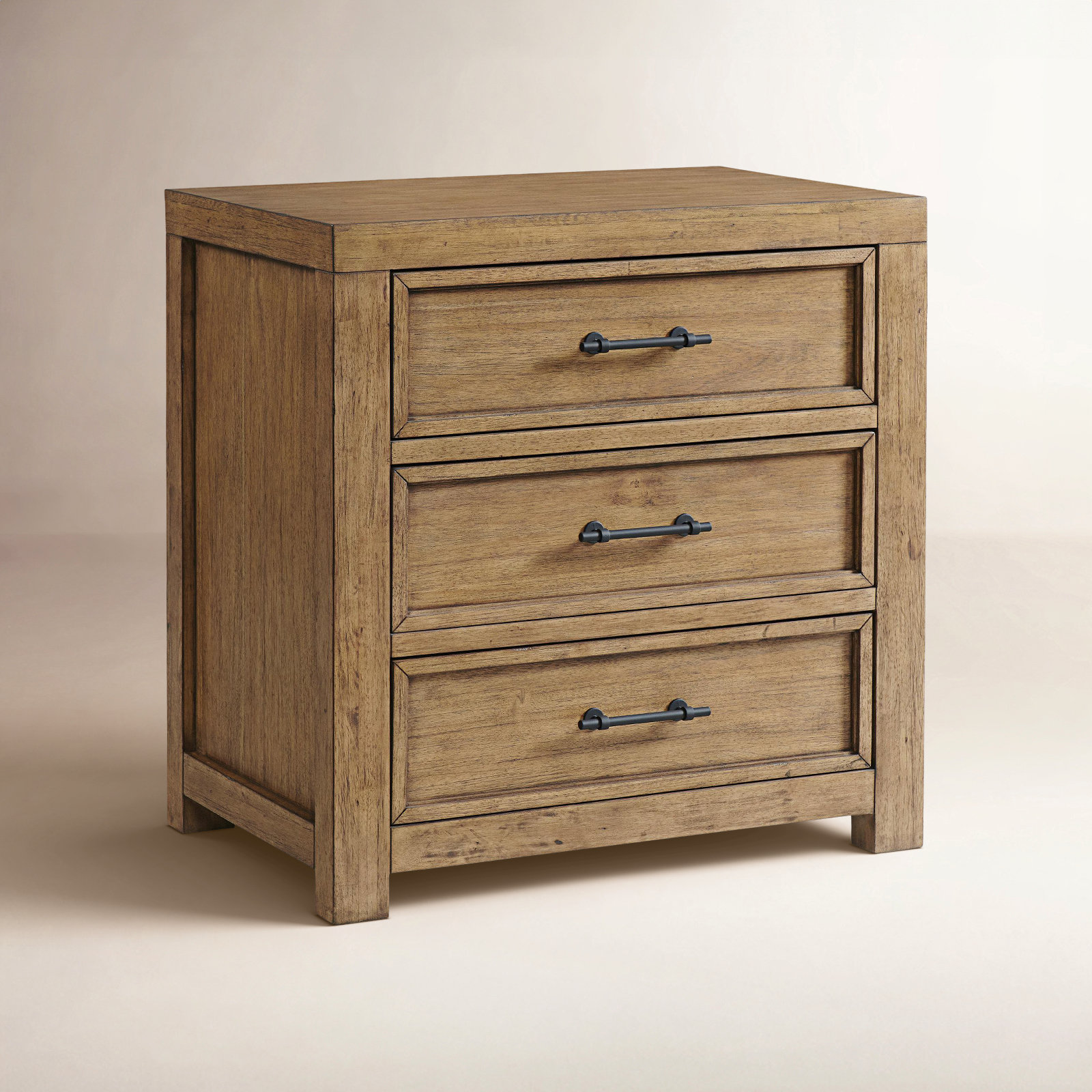 Oakland 3 - Drawer Nightstand, Toasted Almond