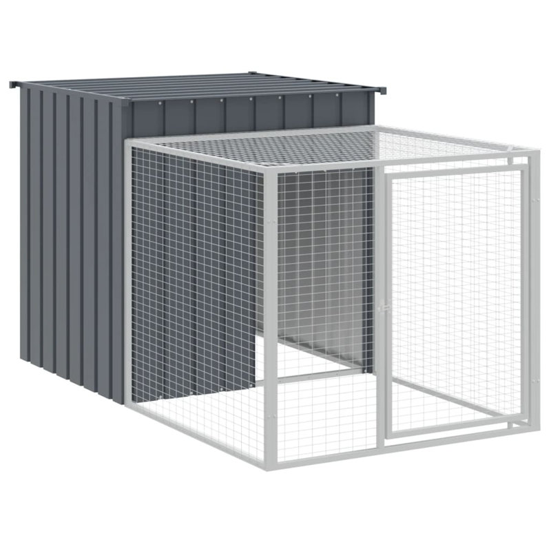 Poulailler avec grillage Ebelina, Gris anthracite, H 43,3 po x l 43,3 po x P 79,1 po