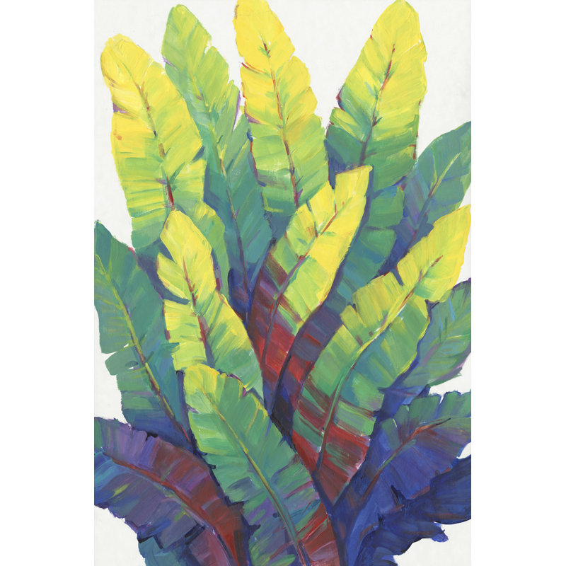 Sunlit Banana Leaves I, H 18 po x l 12 po