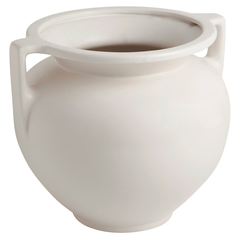 Vase 10 po blanc à deux poignées - Décoration intérieure intemporelle pour manteaux et vestibules