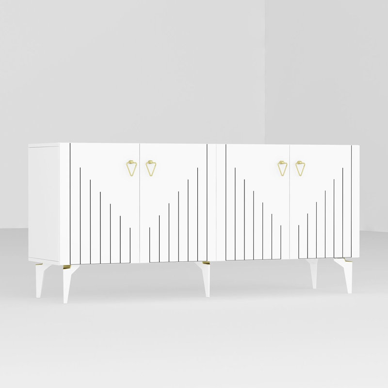Console Estes, Blanc / Doré