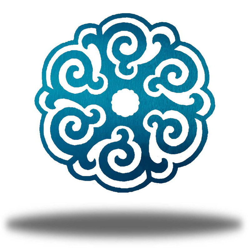 Décoration murale en métal Power Mandala, Bleu sarcelle, H 24 po x l 24 po x P 0,06 po