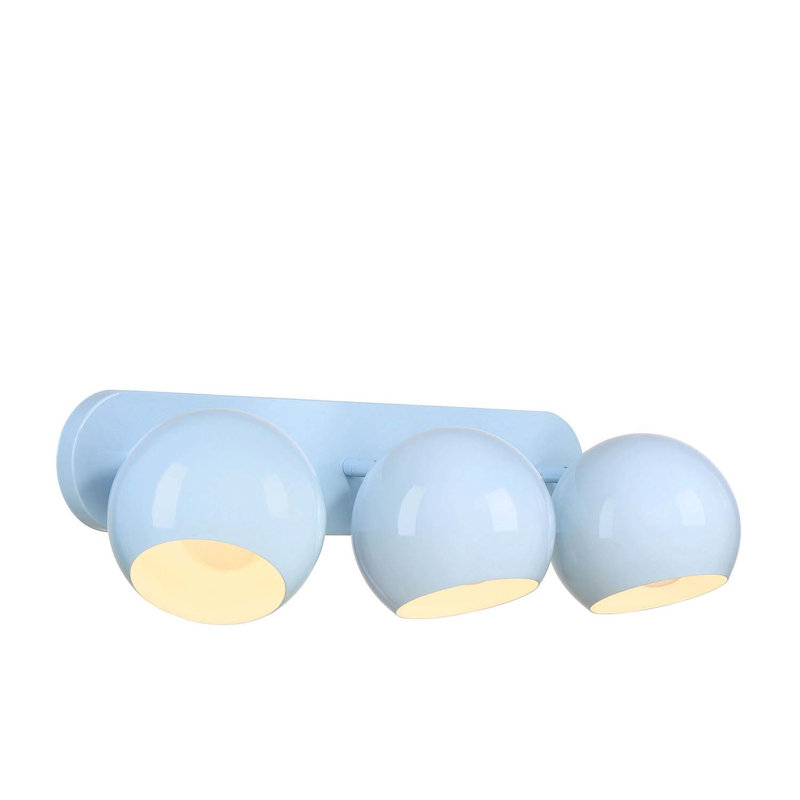 Applique murale Topsy à 3 lumières, Sans oreilles, Bleu ciel
