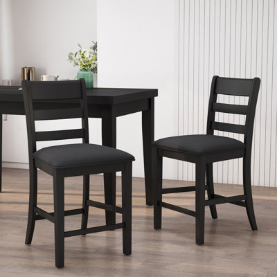 Ensemble de 2 tabourets de comptoir en bois rembourrés Farmhouse