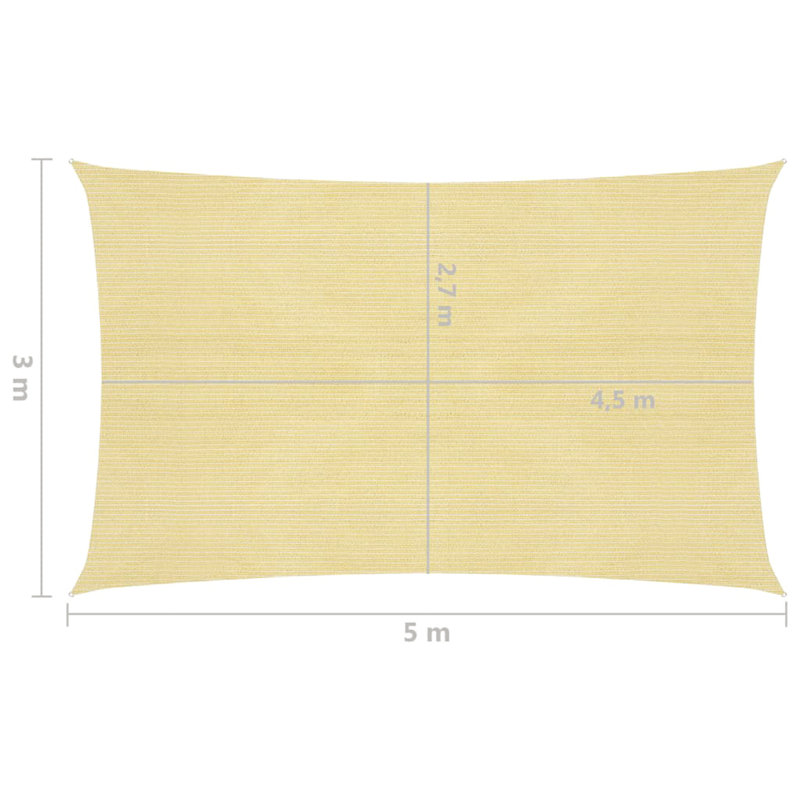 Atsabe Shade Sail, 7m W x 6m L, Beige