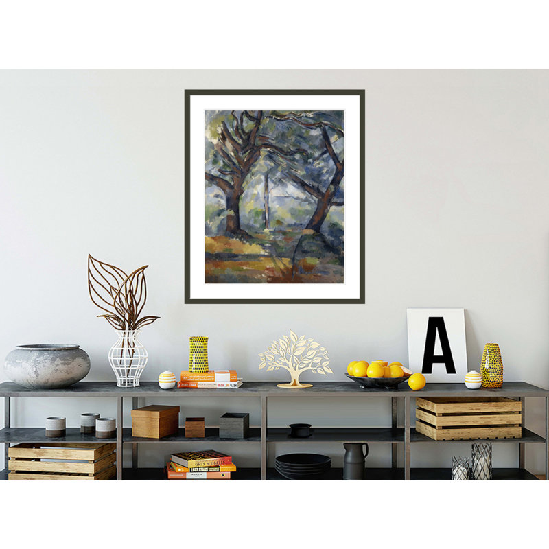 «The Big Trees» par Paul Cézanne, impression giclée sur cadre, H 39,78 po x l 33,5 po