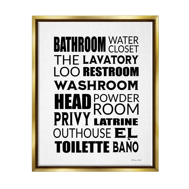 «Bathroom Bathroom Washroom Loo Expressions» par Susan Ball - impression, H 21 po x l 17 po x P 1,7 po