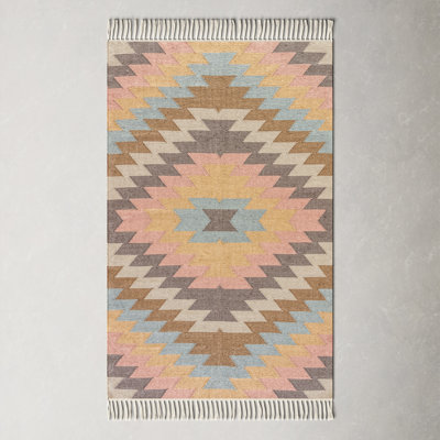 Avalyn Handmade Performance Pink/Orange/Brown Indoor/Outdoor Rug