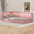 Upholstered Daybed With Storage, L-Shaped Daybed With LED Belt And USB Ports, Linen Fabric Day Bed Frame-1801275585-1801275590