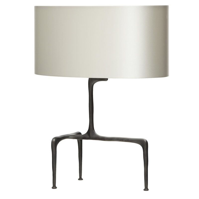 Braque Tripod Table Lamp, Dove Gray, Bronze