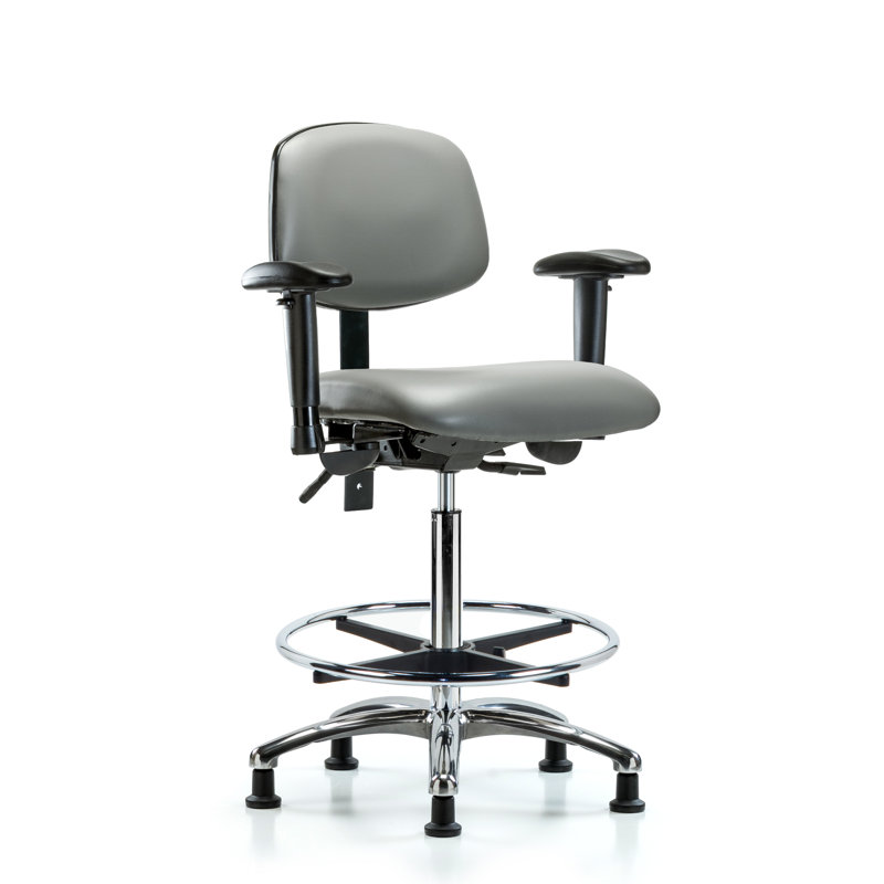 Chaise de travail ergonomique Latanisha, Argenté, Patins, Oui
