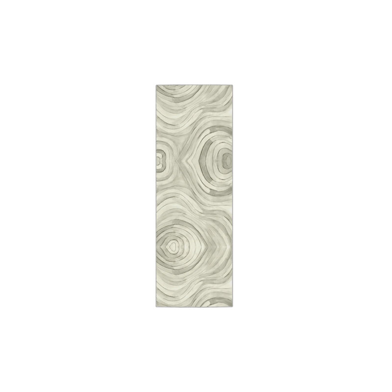Tapis vert pâle Wild Orchid, Tapis de couloir 2 pi 9 po x 8 pi