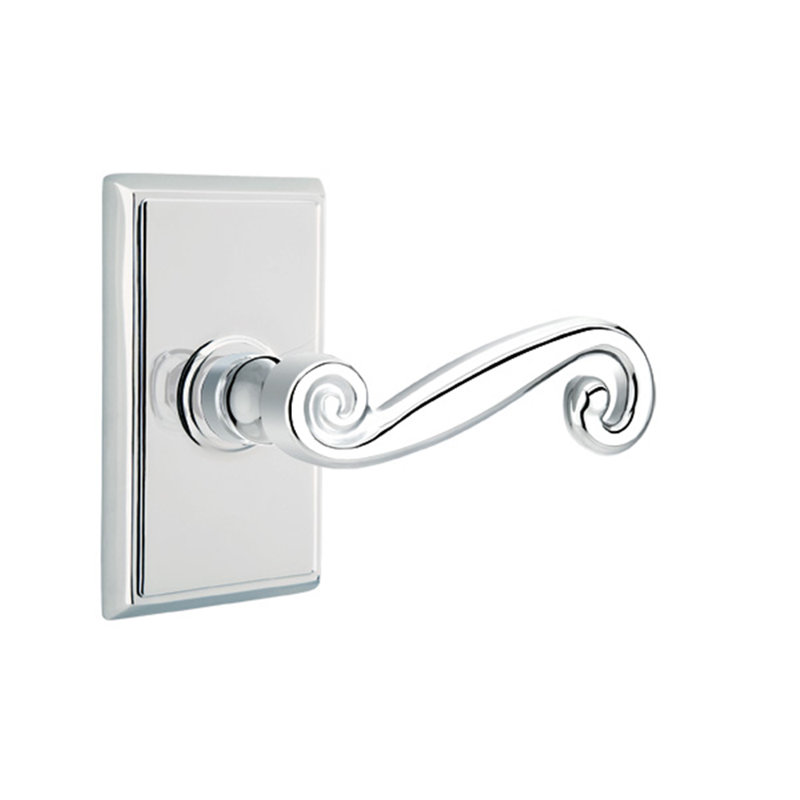 Double porte faux levier avec rosette, Chrome poli, Droite