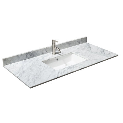 48'' Marble Single Bathroom Vanity Top with Sink