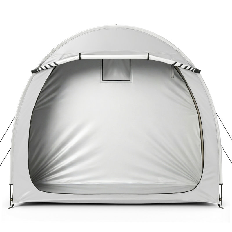 Tente de rangement pour vélo en tissu Oxford gris clair 6,8 x 2,6 pieds 210D avec sac de transport, Gris clair