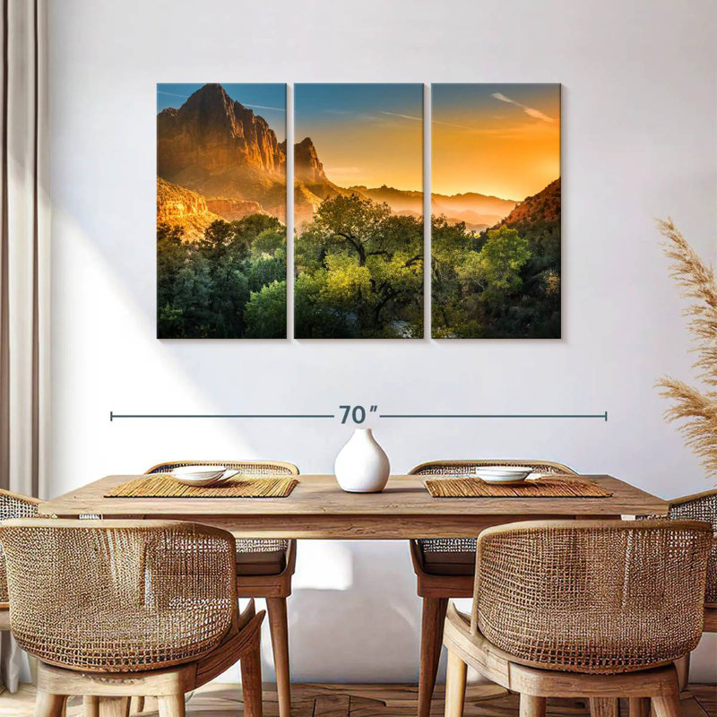 Coucher de soleil sur le parc national Harnek Zion, H 36 po x l 57 po