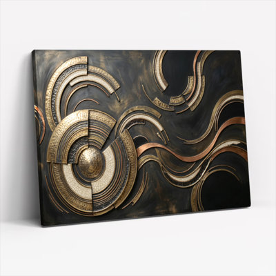 Abstract Metal Canvas Wall Art Oil Painting Print Set Of 1
