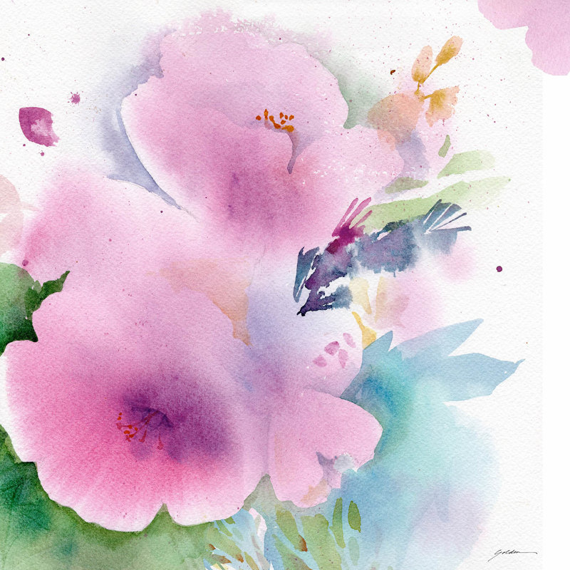 Ensemble de housse de couette en microfibre DiaNoche par Sheila Golden - Fleurs bleues magenta