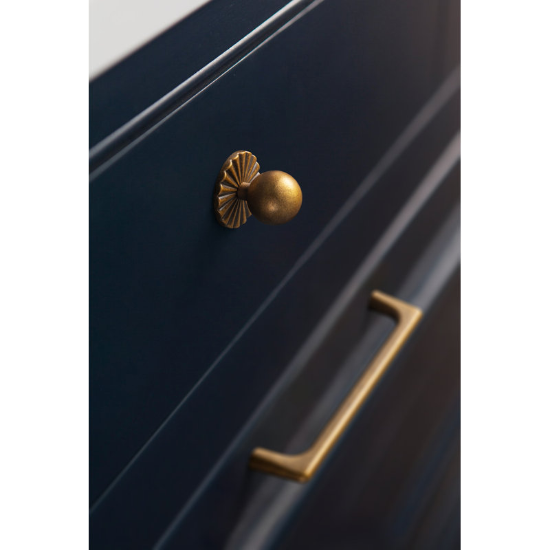 1" Diameter Round Knob With Backplate(2317Ban), Antique Brass