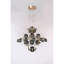 Lustre à niveaux en cristal clair avec détails en verre. Bleu royal-86706875-86706876-86706877