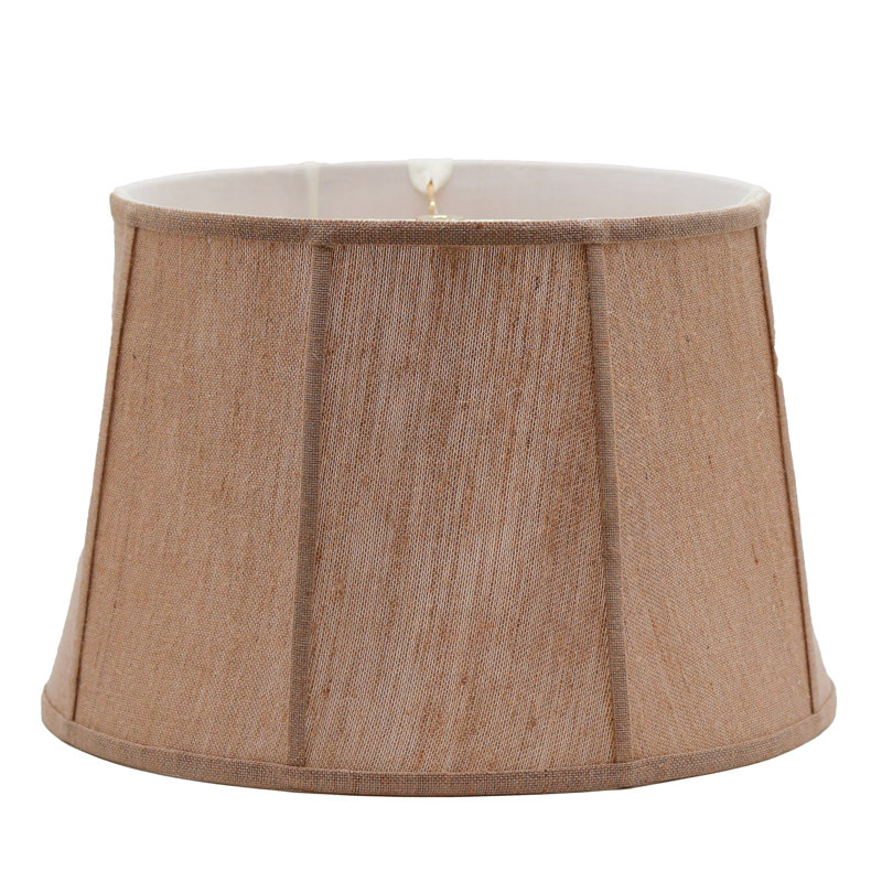 Burlap Modern Empire With Washer Fitter In Natural 11" Top X 14" Bottom X 9.5" Height, 9.5" H x 14" W x 14" D