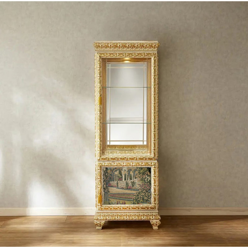 Lanorris Solid Wood Lighted Curio Cabinet