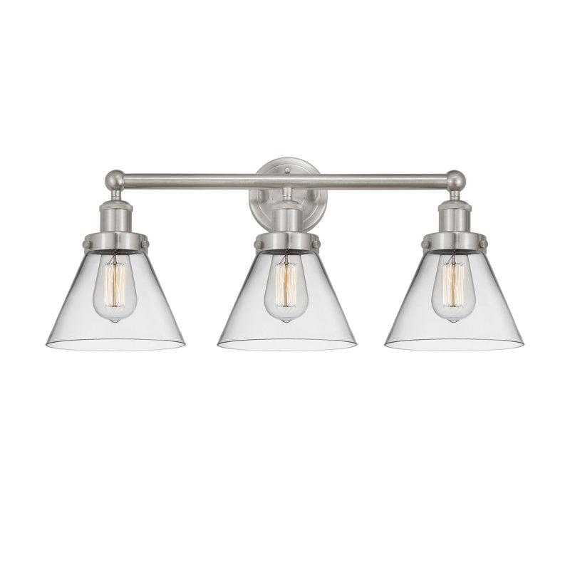 Éclairage pour meuble-lavabo à intensité variable 3 lumières Aritzy, Transparent, Nickel satiné brossé