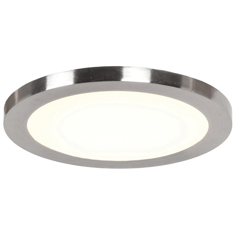 Weehawken Acrylic Flush Mount, 0.5" H x 5.5" W x 5.5" D, Brushed Steel