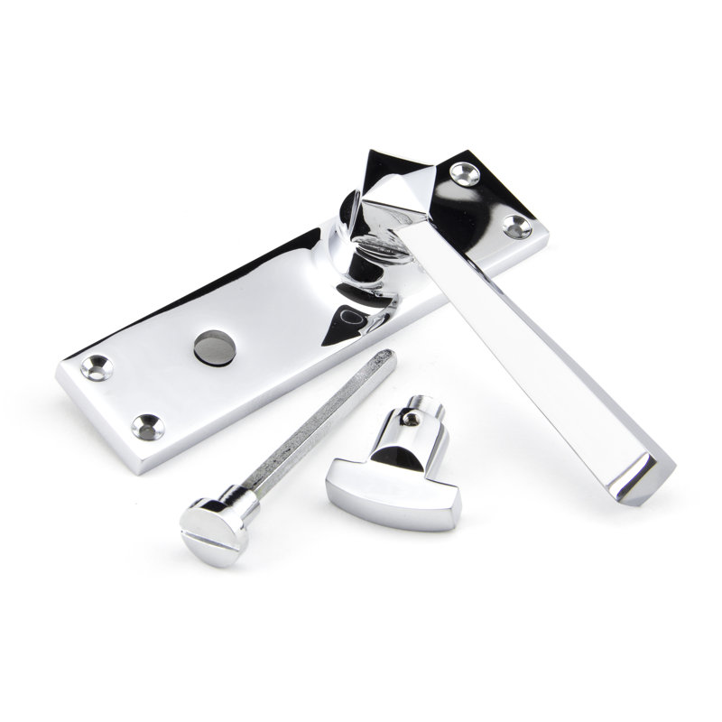 Straight Double Dummy Door Handle, Polished Chrome