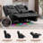 Power Recliner Sofa Home Theater Seating With Led Ambient Lighting, Cup Holders, Side Pockets-402132214