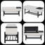 Banc de rangement rembourré 47,2 po avec 4 paires de tablettes à chaussures et compartiment de rangement (pieds noirs)-281614619