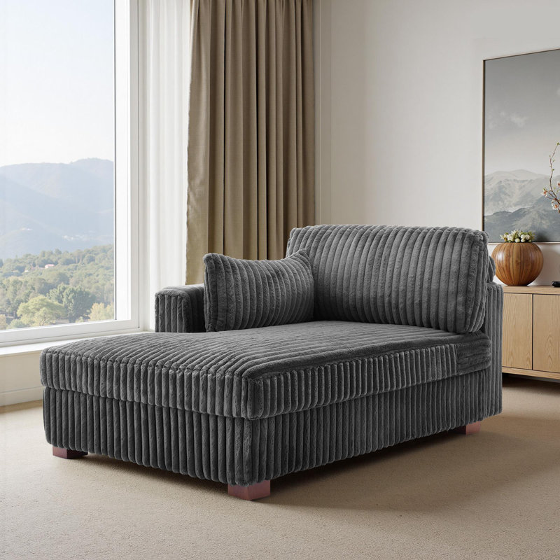 Bukvice Chaise Lounge, Grey, Left Hand Facing
